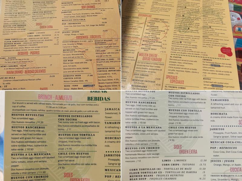 El Trompo Menu