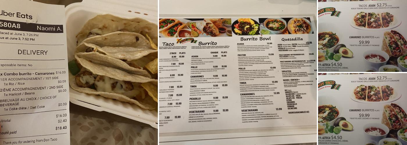 Don Taco Menu