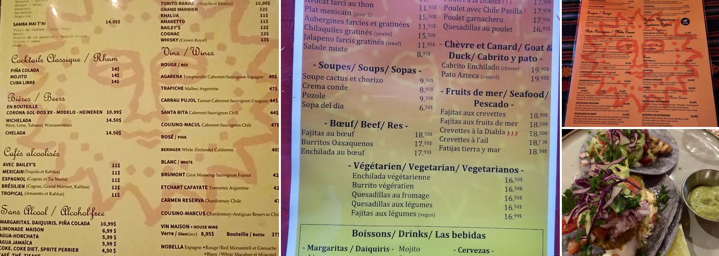 Restaurant Manana Menu