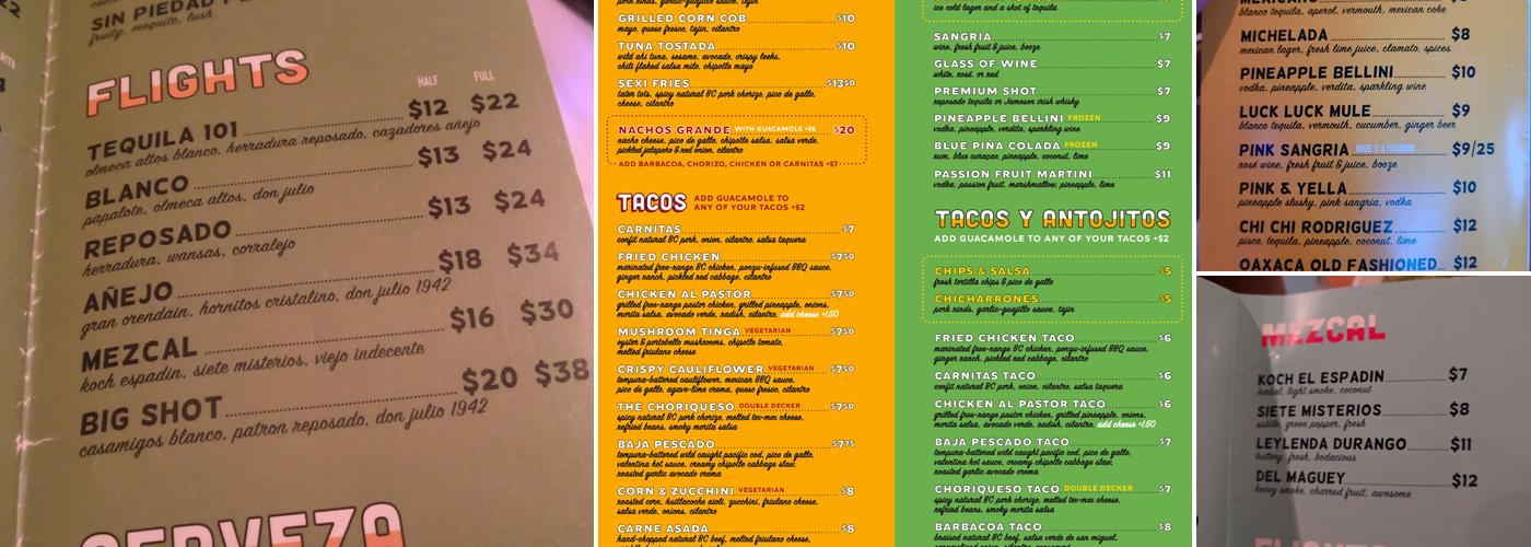 Lucky Taco Menu