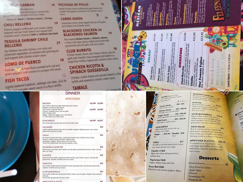 Feleena's Menu