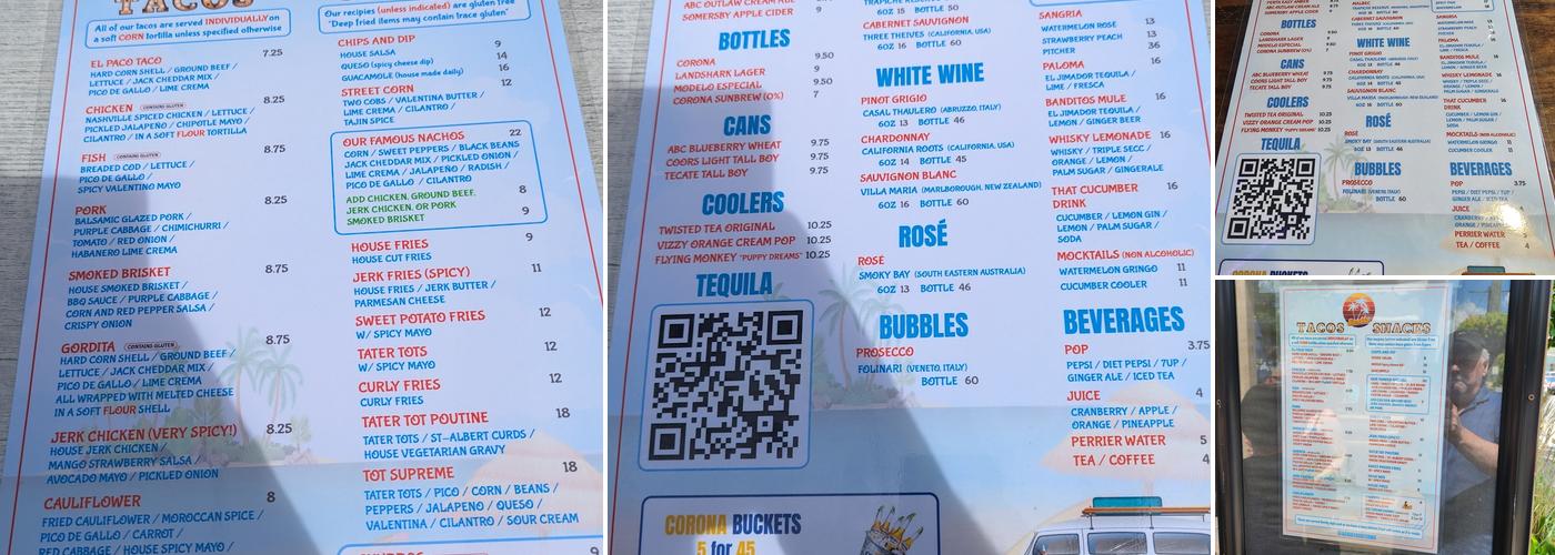 Banditos Menu
