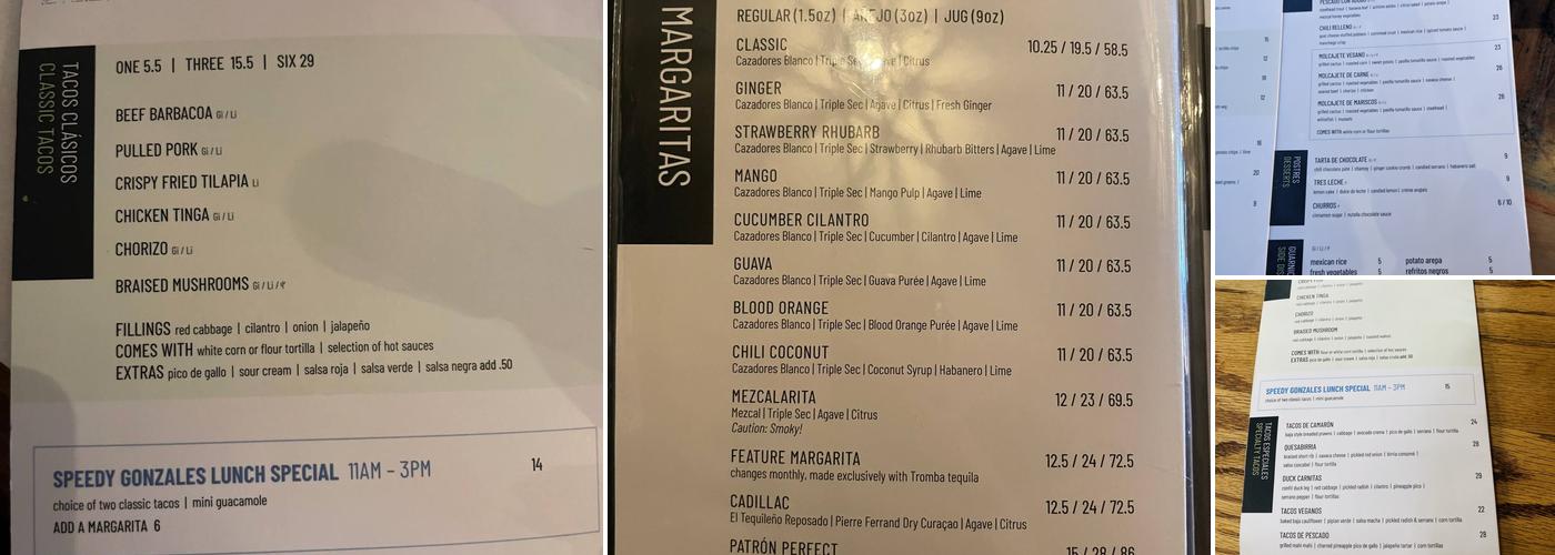 Añejo Restaurant Menu