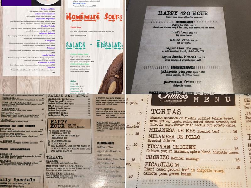 Chilitos Taberna Menu