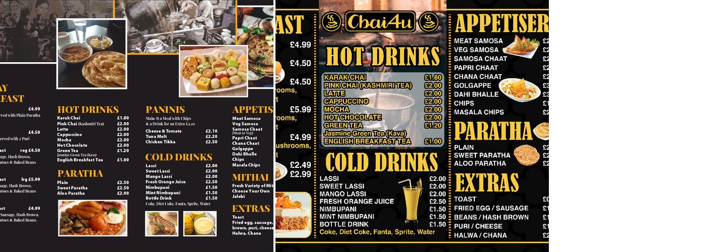 Chai 4 u Menu