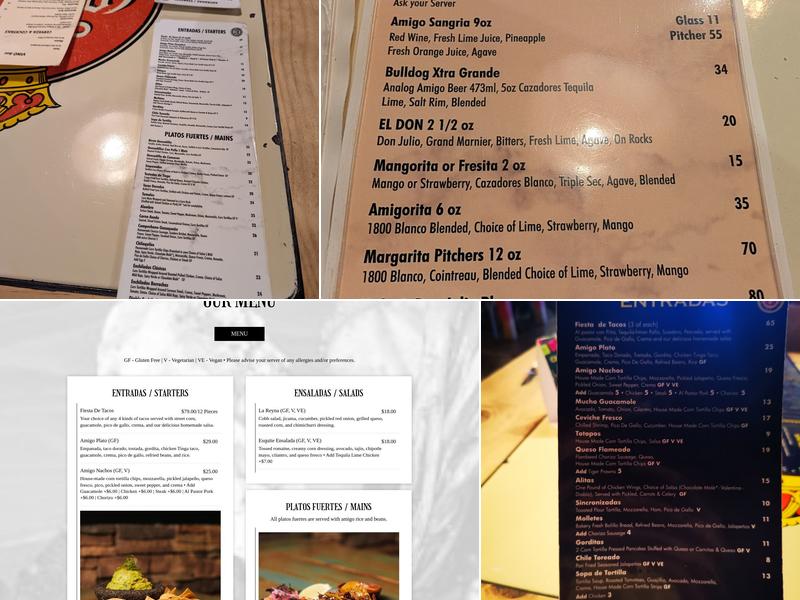 The Three Amigos Menu