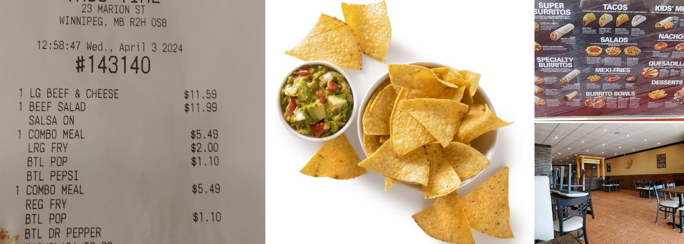 TacoTime Marion Street Menu