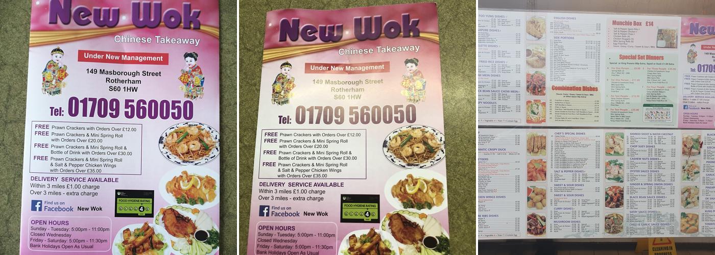 New Wok Menu