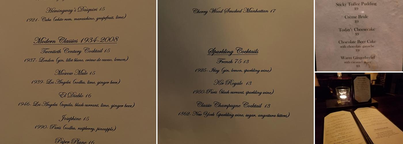 Henry House Menu