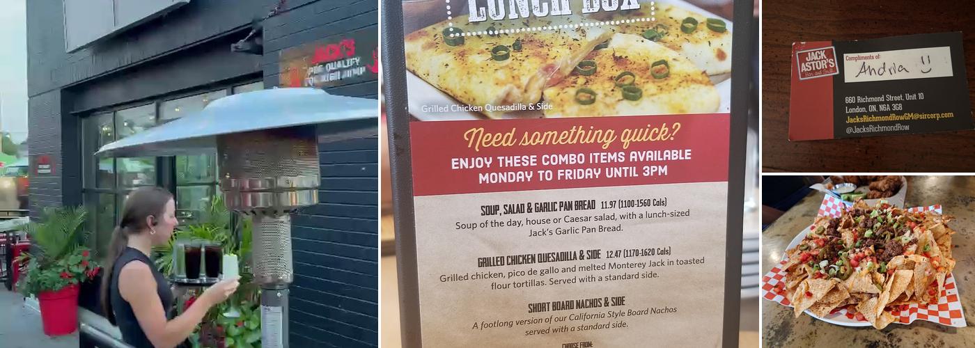 Jack Astor's Bar & Grill Richmond Row Menu