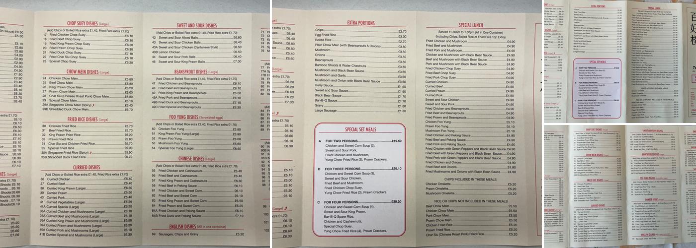 Pak Hoo House Menu