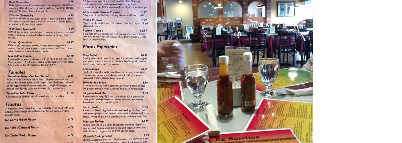 EE Burritos Restaurant Menu