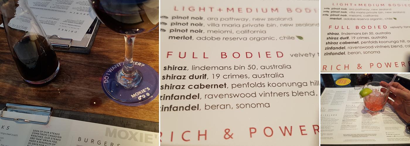 MOXIES Barrie Restaurant Menu