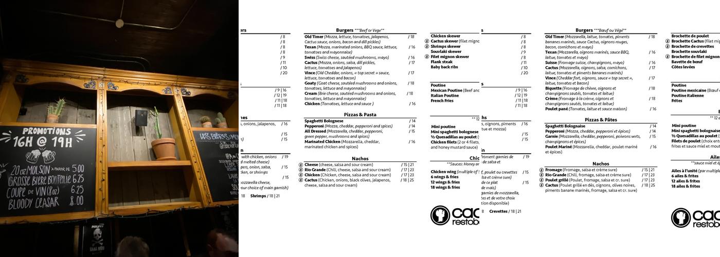 Cactus Menu