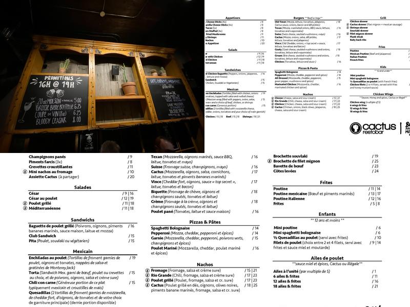 Cactus Menu