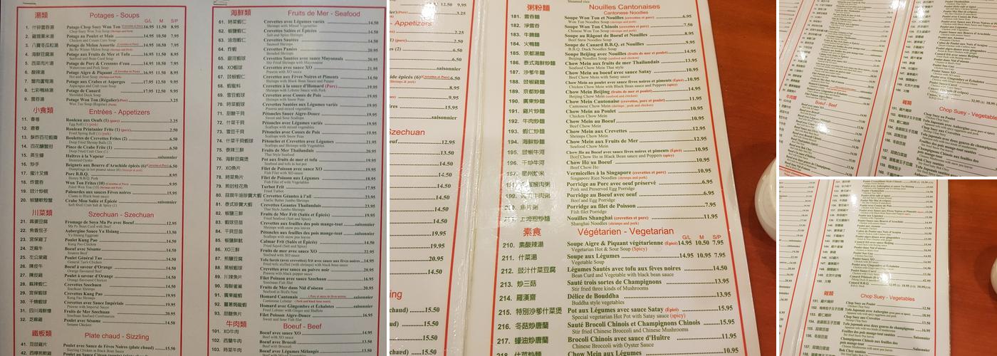 Beijing Restaurant Menu