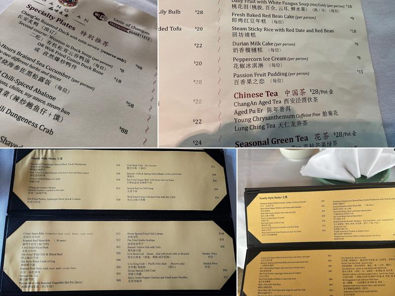 Chang 'An Menu