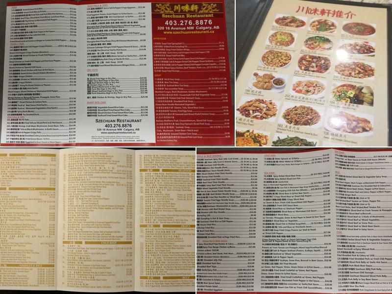 Szechuan Restaurant Menu