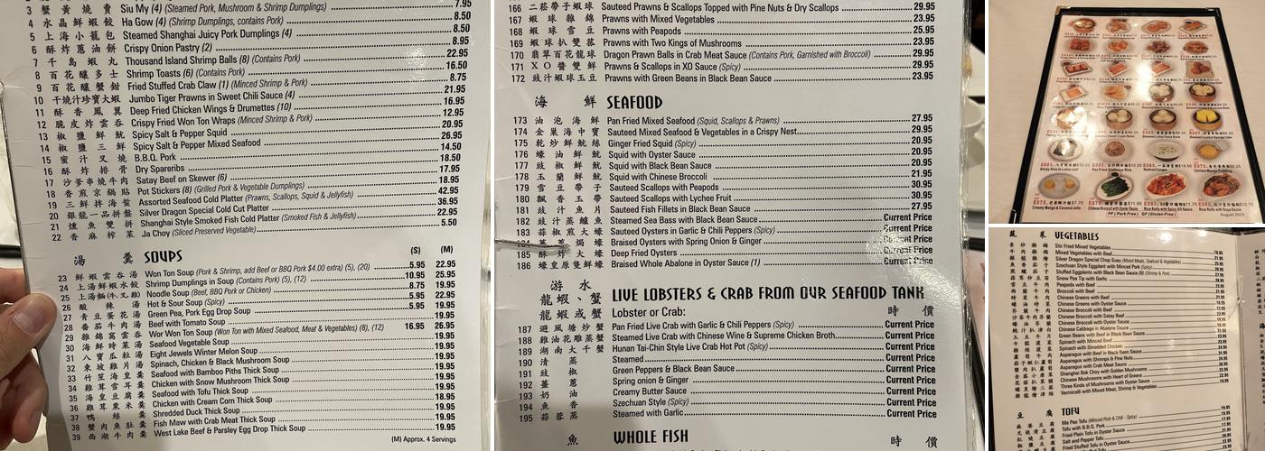 Silver Dragon Restaurant (Calgary) Menu
