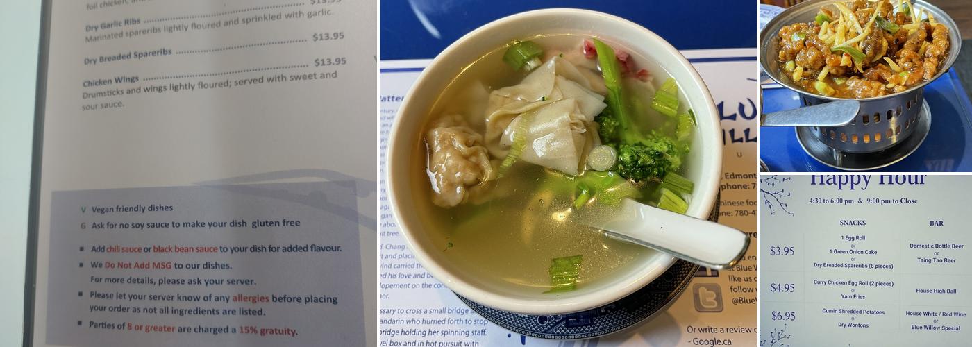 Blue Willow Restaurant Ltd Menu