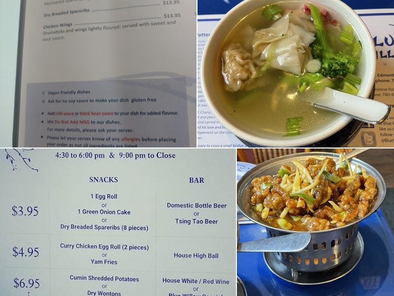 Blue Willow Restaurant Ltd Menu