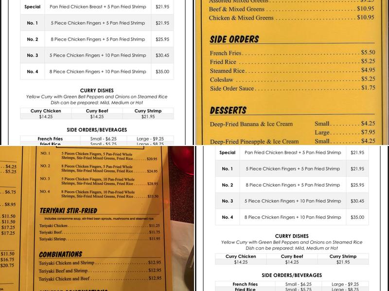 Mitzi's Chicken Finger Restaurant Menu