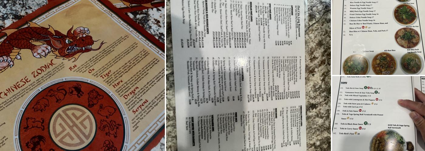 Pho Cuu Long Restaurant Menu