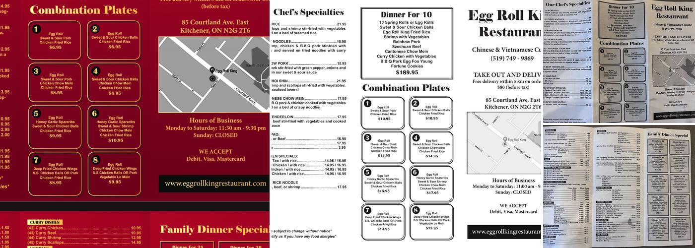 Egg Roll King Menu