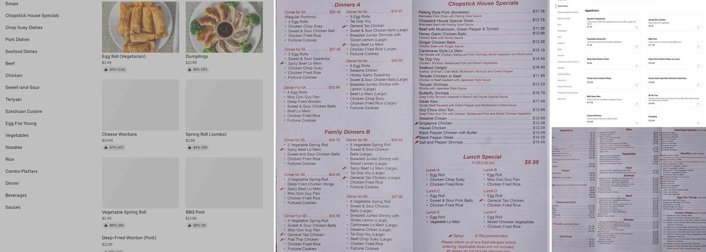 Chopstick House Menu