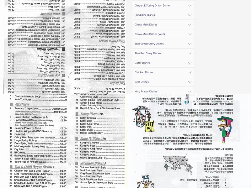 9TH KITCHEN Chinese Takeaway Menu