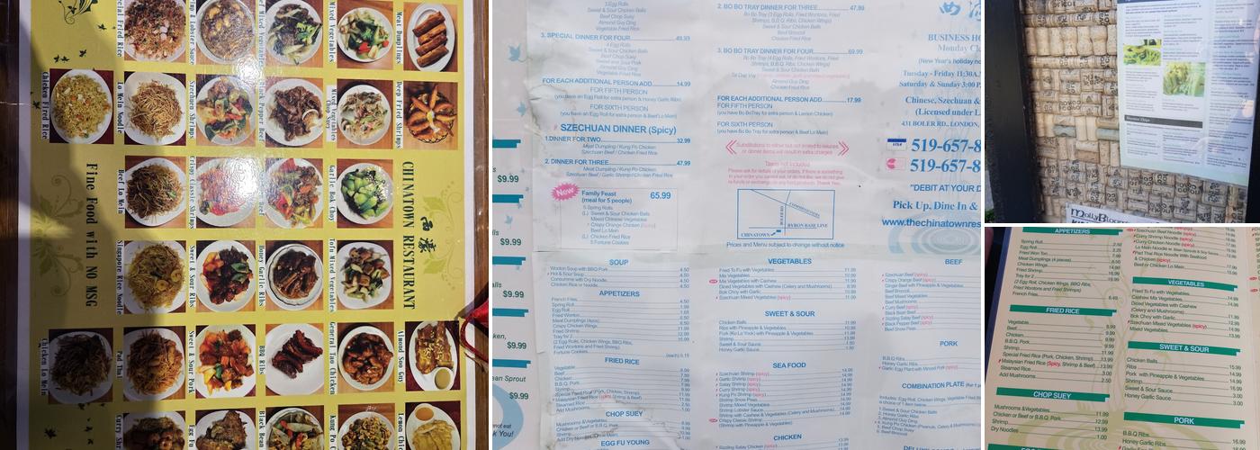 Chinatown Restaurant Menu