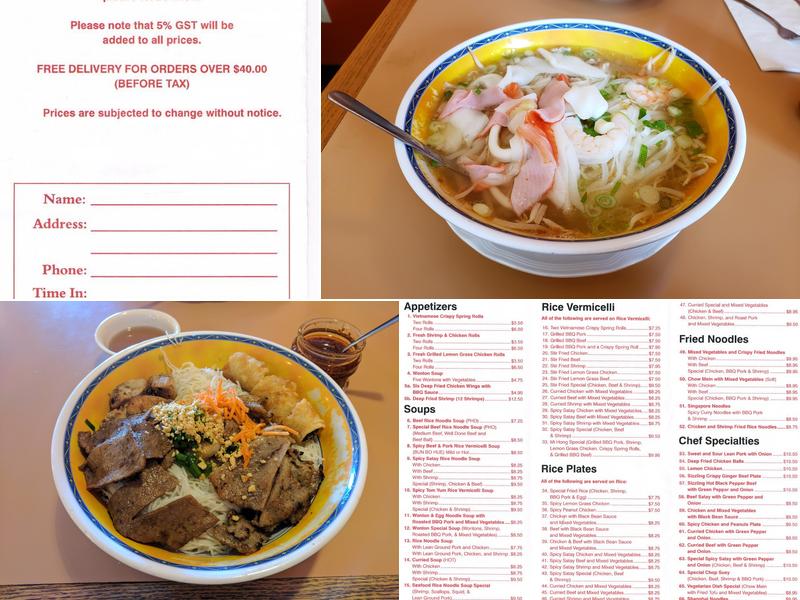 Mi Hong Restaurant Menu