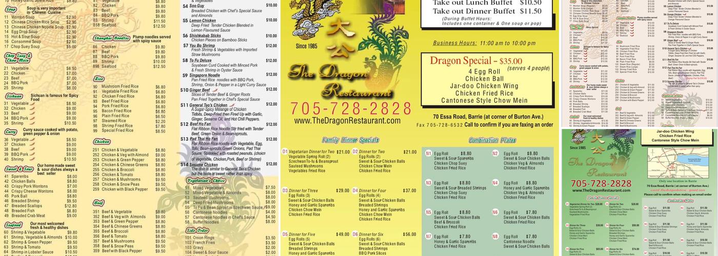 Dragon Restaurant Menu