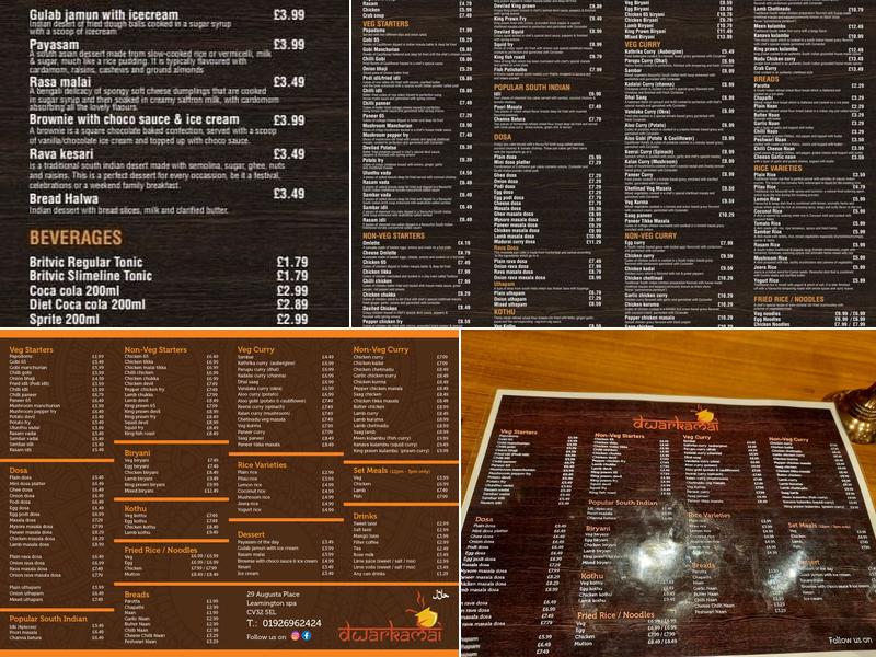 Dwarakamai Menu