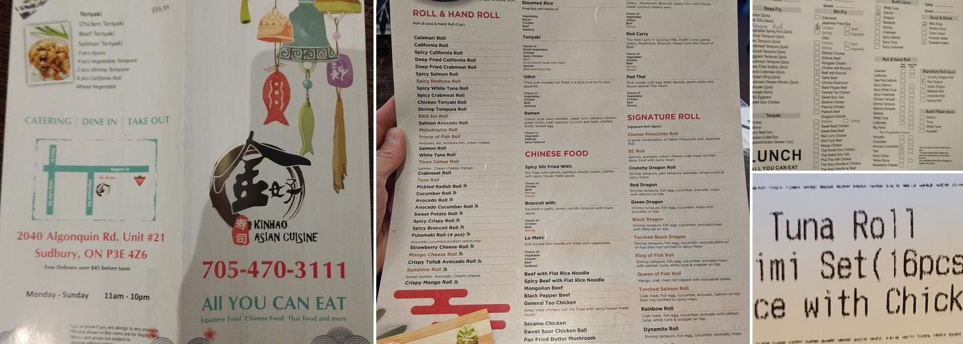 Kinhao Sushi Menu