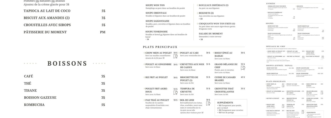 Chez Linh Menu