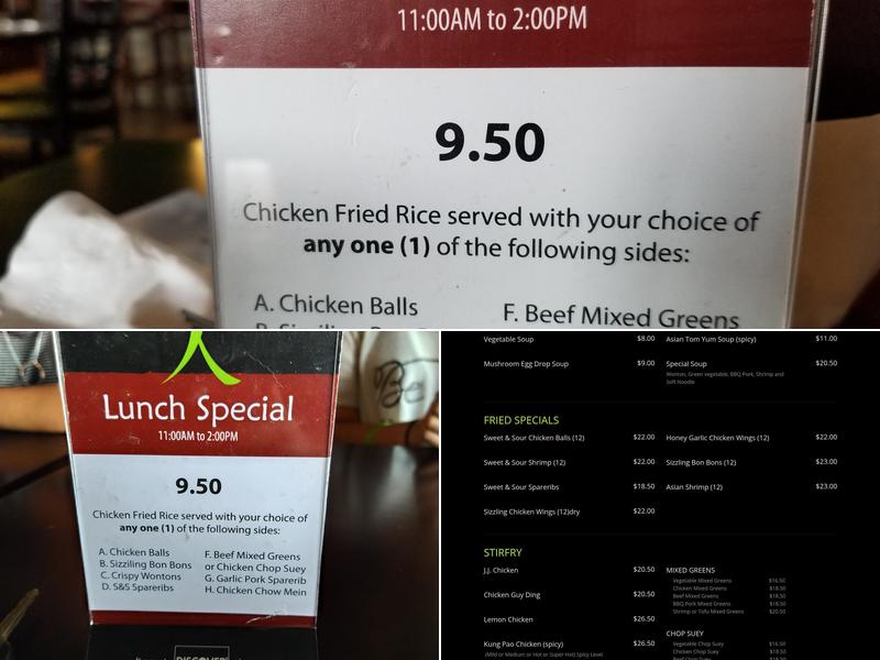 Asian Menu