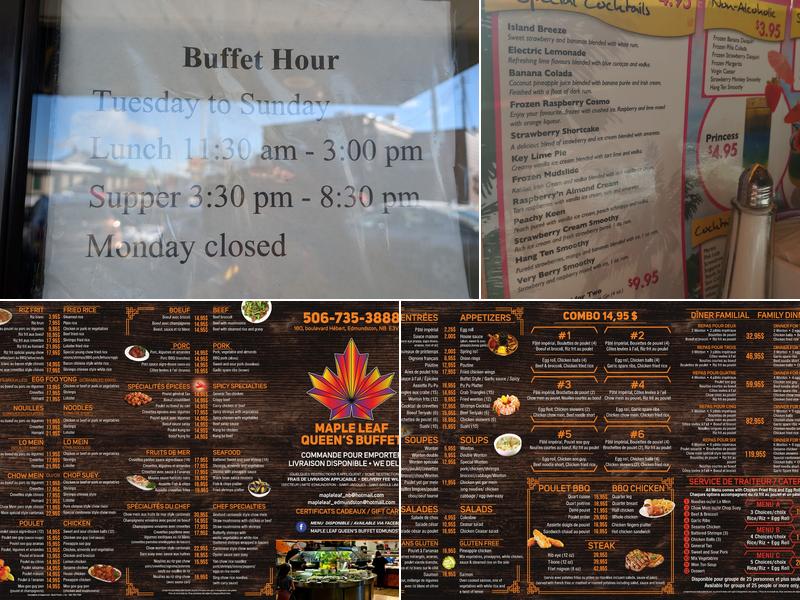 Maple Leaf Queen's Buffet Menu