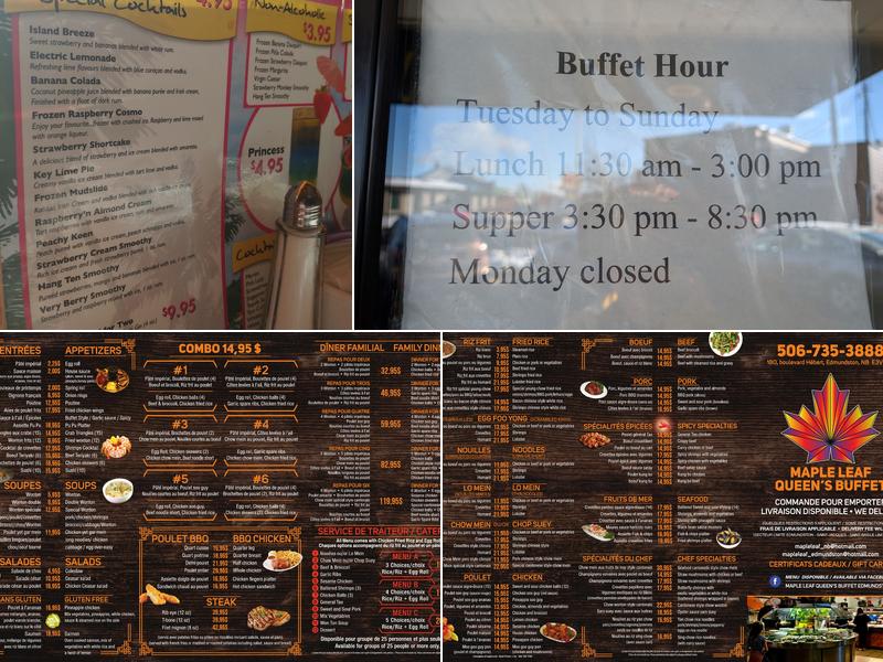 Maple Leaf Queen's Buffet Menu