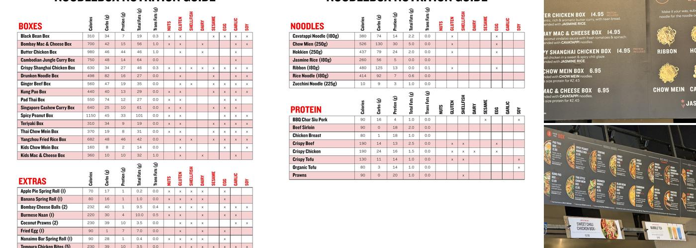 Noodlebox Menu