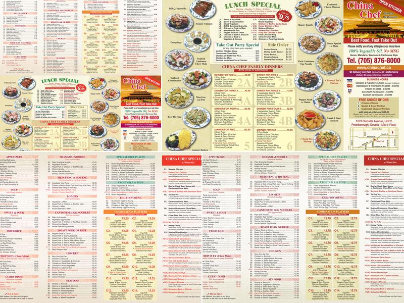 China Chef Menu