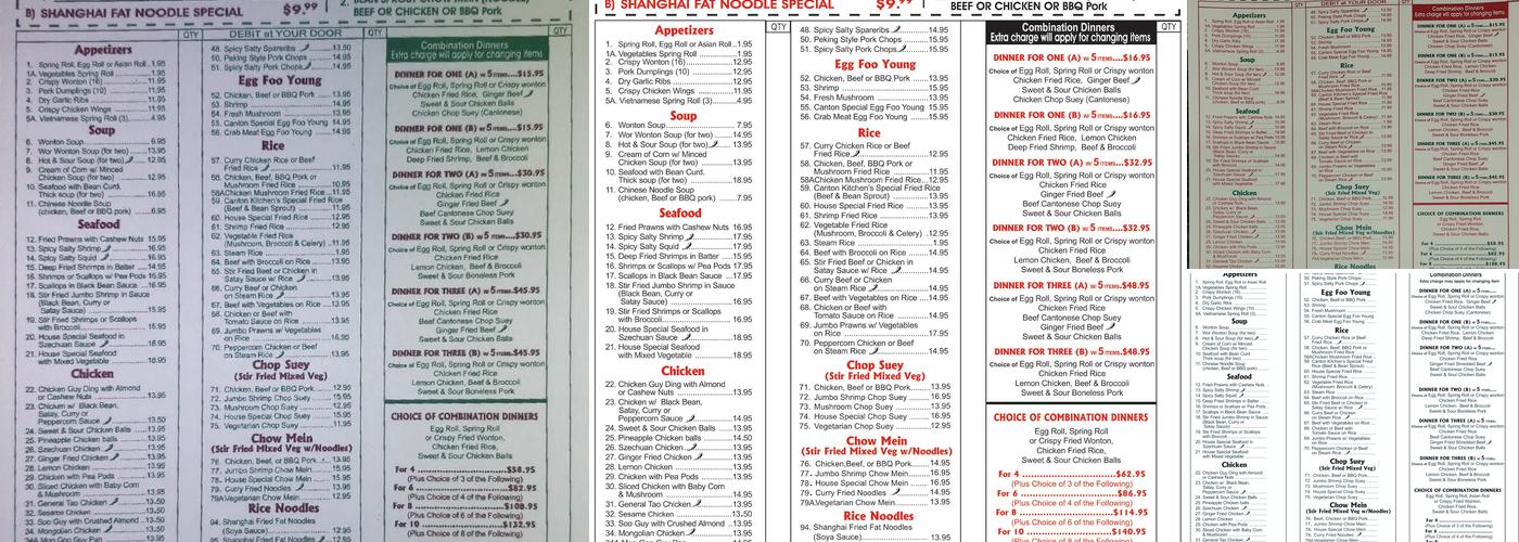 Canton Kitchen Menu