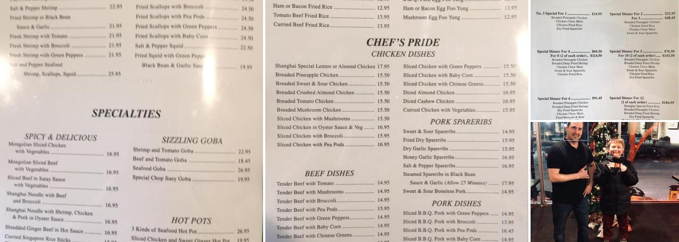 Shanghai Chop house Menu