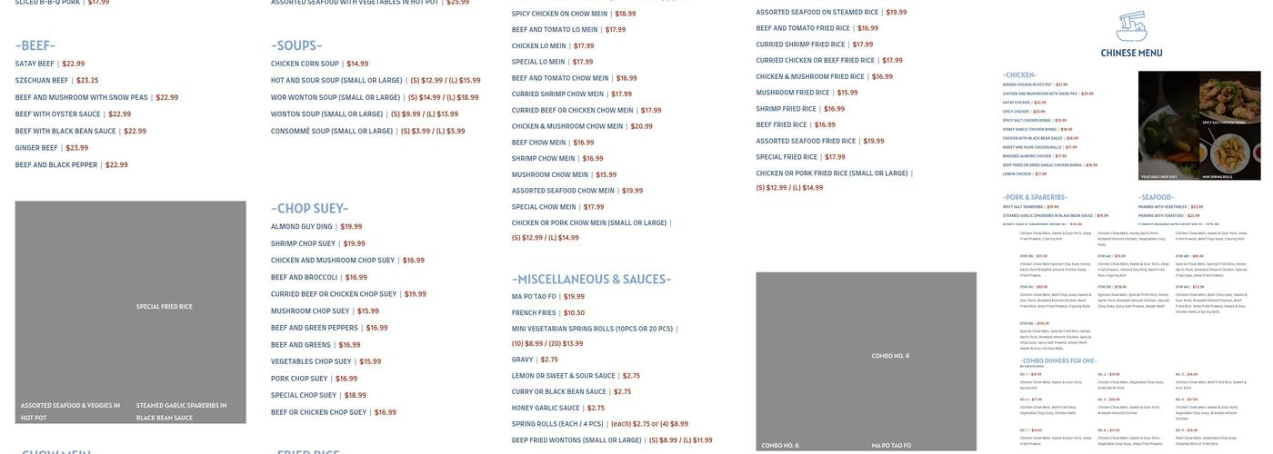 So Good Restaurant Menu