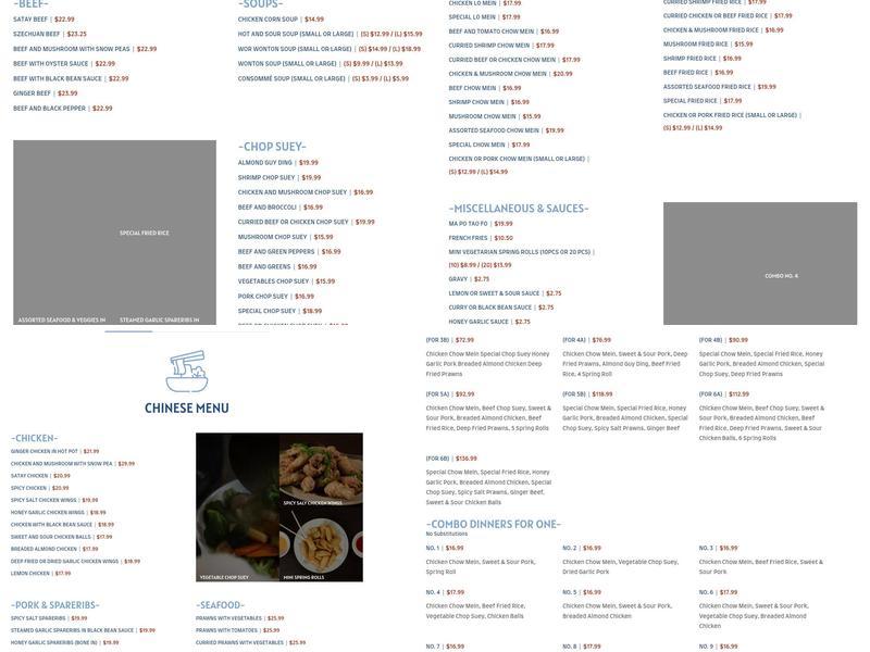 So Good Restaurant Menu