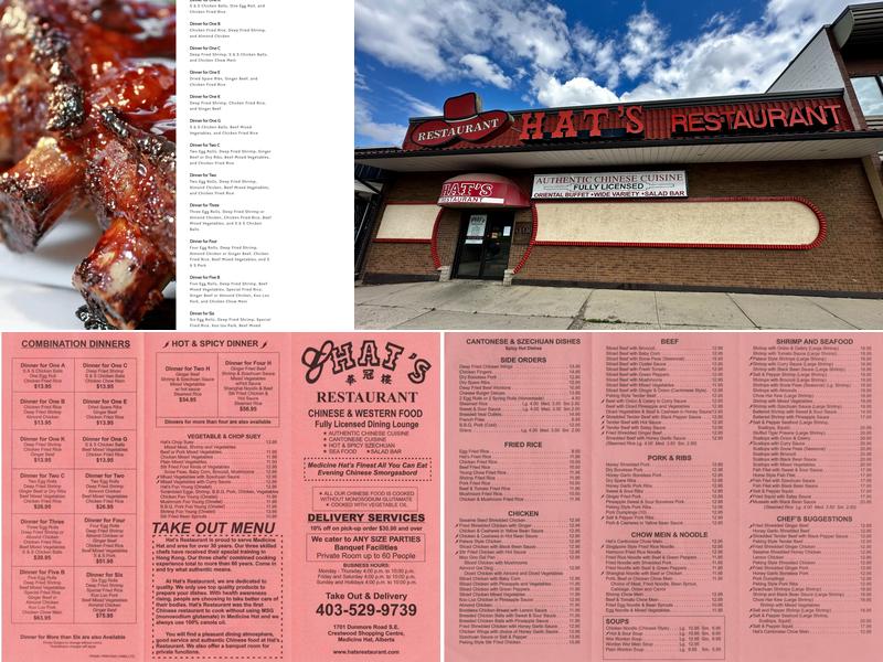 Hat's Restaurant Menu
