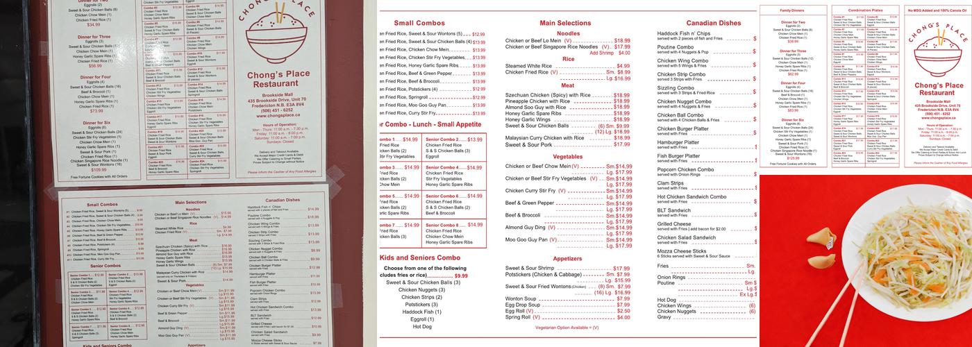 Chong's Place Menu