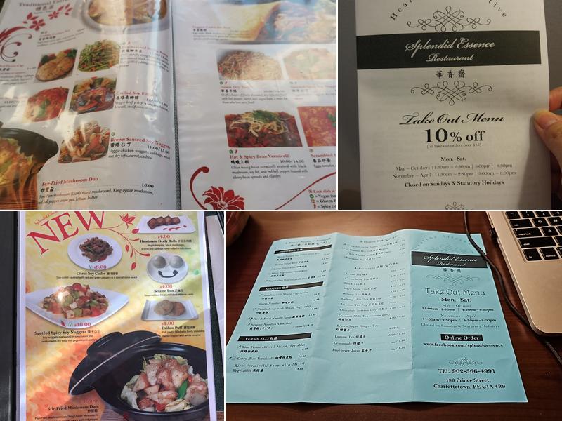 Splendid Essence Menu