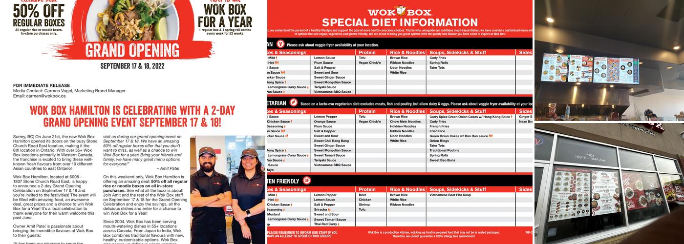 Wok Box - Grande Prairie Menu