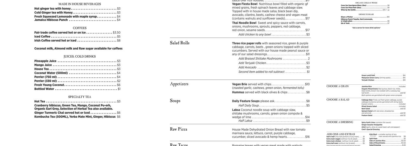 Wild Scallion Menu
